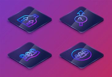set isometric line arrow location and project vector image