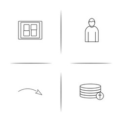 web and text simple linear icon setsimple outline vector image