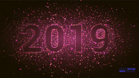 2019 happy new year background with number vector