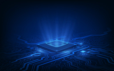 Abstract technology chip processor background vector