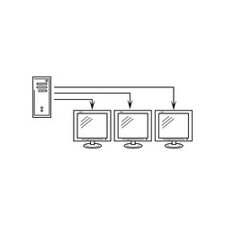 computer case and three arrows pointing vector