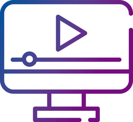 computer display with play button video content vector image