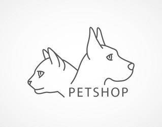 Cute Dog and Cat Shop Logo Vector Image
