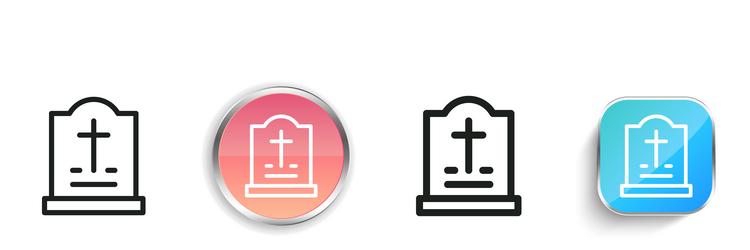 grave icon thin linear regular and button style vector image