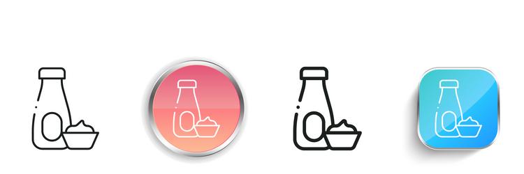 mayonnaise icon thin linear regular and button vector image
