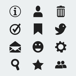 set of 12 editable network icons includes symbols vector image