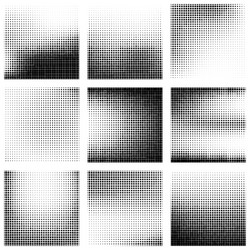 set of abstract halftone background vector image