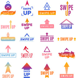 swipe up ui template web elements for social vector image