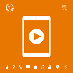 tablet with play button icon graphic elements vector image
