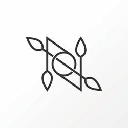 unique letter word n line thin font like pattern vector image