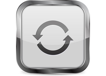 web button refresh square 3d icon with metal vector