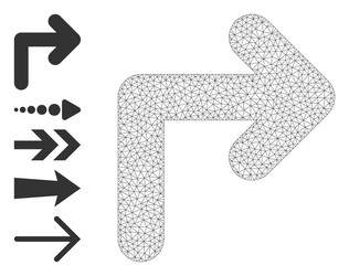 web network turn right icon with simple symbols vector image
