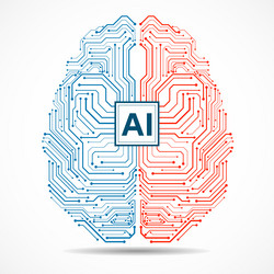 abstract technological brain with artificial vector image