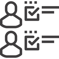 interview flat line web icon concept vector image