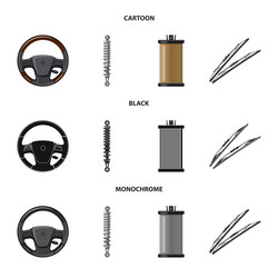 isolated object of auto and part logo set vector image
