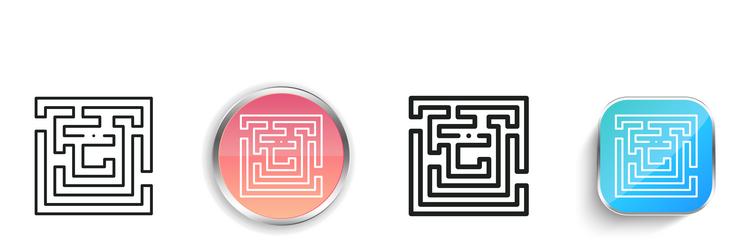 maze icon thin linear regular and button style vector image