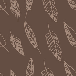 Seamless pattern with boho style feathers hand vector