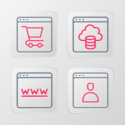 Set line create account screen browser window vector