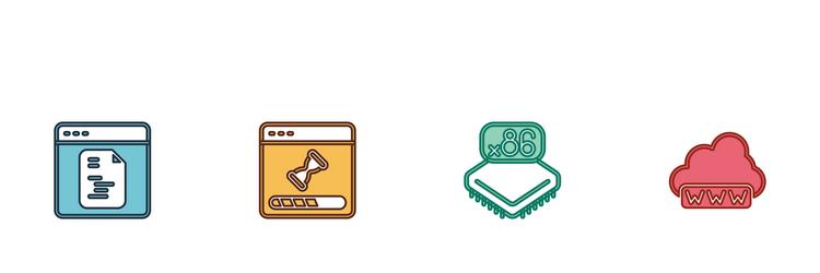 set software loading data window processor vector image