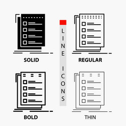 check checklist list task to do icon in thin vector image
