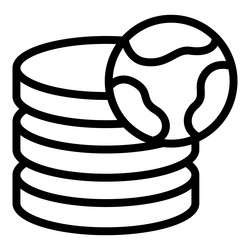 global server data icon outline internet vector image