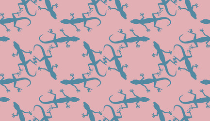 seamless pattern with gecko lizards endless vector image