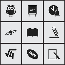 set of 9 editable university icons includes vector image