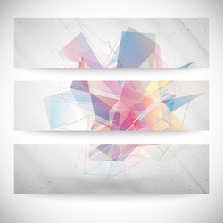 set of abstract colored backgrounds triangle vector image