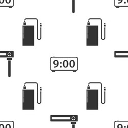 set router and wi-fi signal digital alarm clock vector image