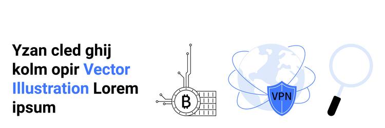 bitcoin blockchain technology vpn security vector image