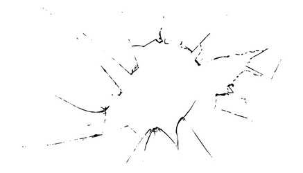 Broken glass cracks bullet marks on abstract vector