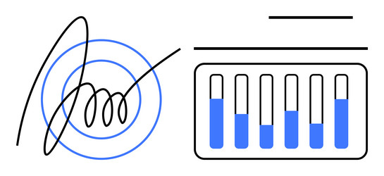 digital signature with data analysis bars vector image
