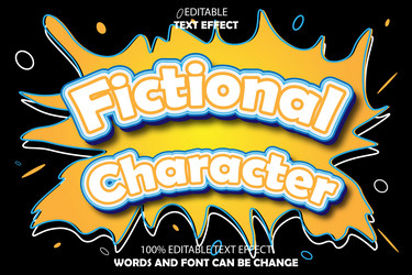 fictional character editable text effect 3d vector image