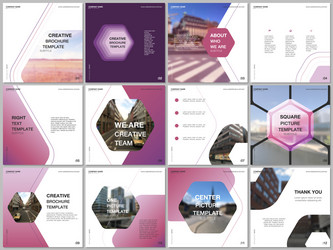 minimal brochure templates with hexagonal design vector image
