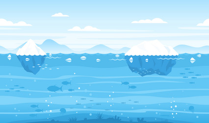 sea game background with icebergs vector image