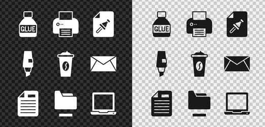set glue printer note paper with push button vector image