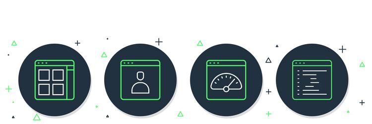 set line create account screen digital speed vector image
