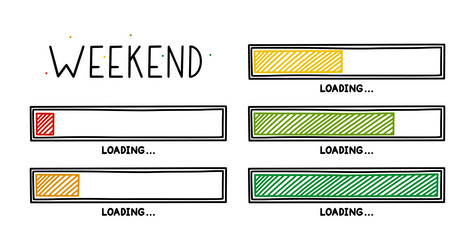 weekend loading bar infographics design element vector image