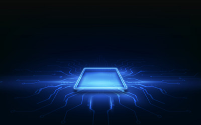 abstract technology chip processor background vector image