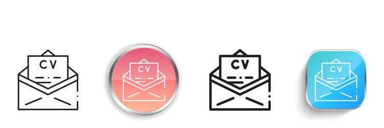 cv icon thin linear regular and button style vector image