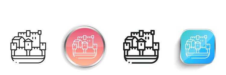 gravensteen icon thin linear regular and button vector image