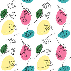outline seamless pattern from branches with spots vector image