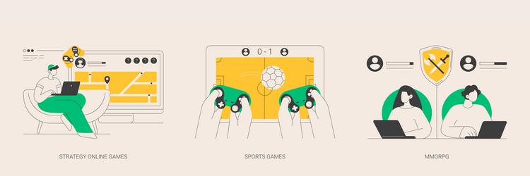 playing computer games abstract concept vector image