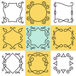 set of outline borders and frames abstract vector image