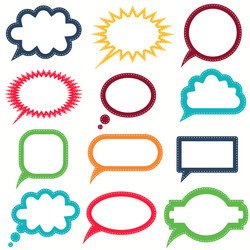 speech and thought blobs color set vector image