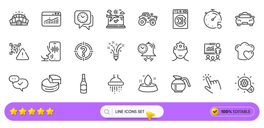 taxi qr code and pie chart line icons for web app vector image