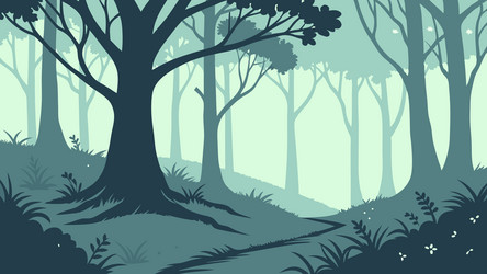 deep forest with tall dense trees design vector image