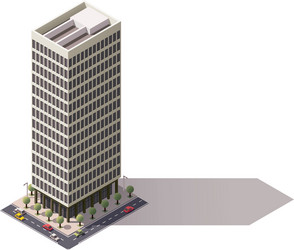 Cube skyscraper isometric composition Royalty Free Vector