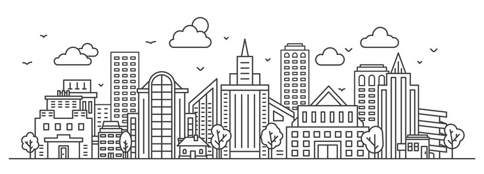 Horizontal town landscape urban panorama Vector Image