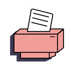 printer is an interface element of the old pc vector image